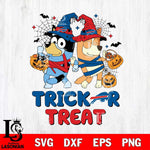 Buffalo Bills Bluey Trick or Treat Halloween 2 Svg Eps Dxf Png File, Digital Download, Instant Download