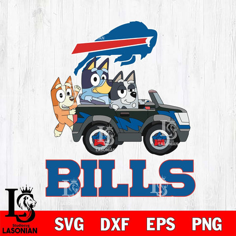 Buffalo Bills Bluey friends car Svg Eps Dxf Png File, Digital Download, Instant Download