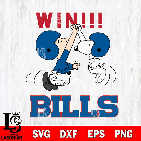 Buffalo Bills Charlie Brown and Snoopy Win Svg Eps Dxf Png File, NFL svg , Digital Download , Instant Download, Cricut File