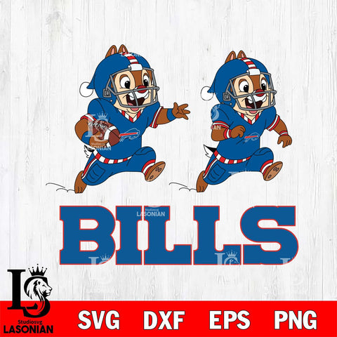 Buffalo Bills Chip & Dale Football Cricut,Christmas SVG DXF EPS PNG FILE, Digital Download,Instant Download, Silhouette