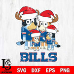Buffalo Bills Christmas Bluey Santa Family Svg Eps Dxf Png File,Cut Svg Files, Digital File, Sublimation