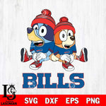 Buffalo Bills Christmas Bluey & Bingo Sit Svg Eps Dxf Png File,Cut Svg Files, Digital File, Sublimation