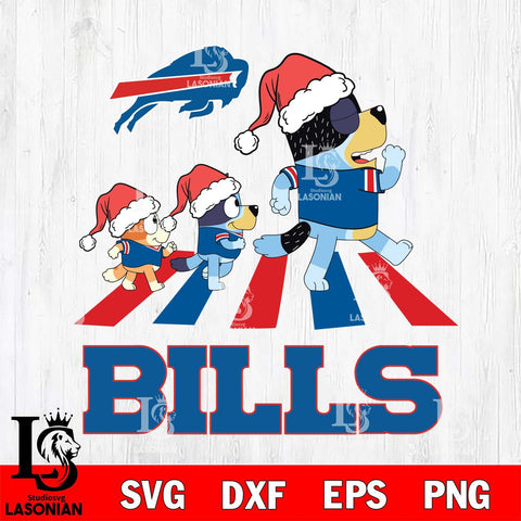 Buffalo Bills Christmas Family Bluey Walking Svg Eps Dxf Png File,Cut Svg Files, Digital File, Sublimation