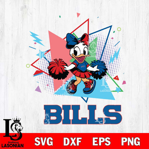 Buffalo Bills Cute Daisy Duck Cheerleader SVG DXF EPS PNG FILE, Disney Father day File Cut,Digital Download,Instant Download,Disney Svg Files