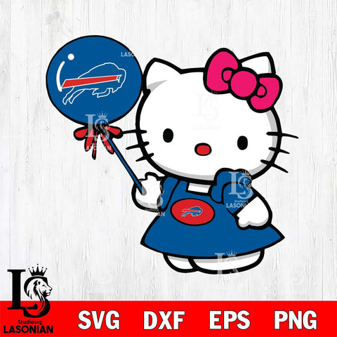 Buffalo Bills Cute Hello Kitty 2 Svg Eps Dxf Png File, Digital Download, Instant Download