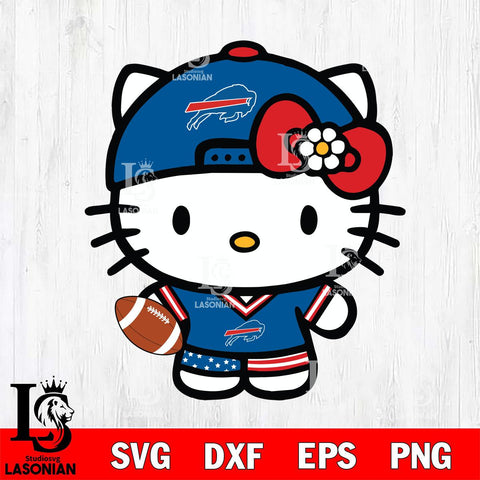Buffalo Bills Cute Hello Kitty Football 10 Svg Eps Dxf Png File, NFL svg, Digital Download, Instant Download