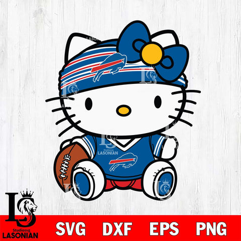 Buffalo Bills Cute Hello Kitty Football 12 Svg Eps Dxf Png File, NFL svg, Digital Download, Instant Download