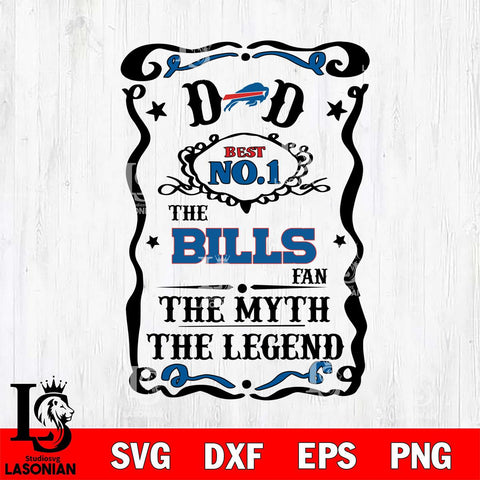 Buffalo Bills Dad The Man The Myth The Legend Svg Eps Dxf Png File, Digital Download, Instant Download