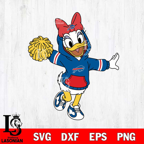 Buffalo Bills Daisy Duck Cheerleader Christmas File Cut, NFL SVG DXF EPS PNG FILE, Digital Download , Criucut , Silhouette