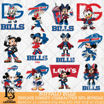 Buffalo Bills Disney Characters NFL Bundle 12 Svg Eps Dxf Png File, Digital Download, Instant Download