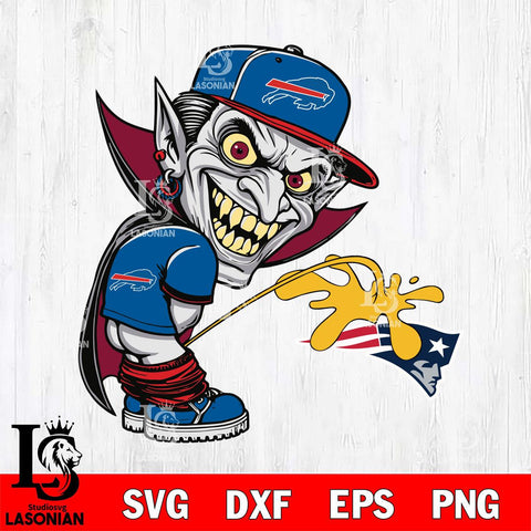 Buffalo Bills Dracula Piss On New England Patriots Svg Eps Dxf Png File, Digital Download, Instant Download