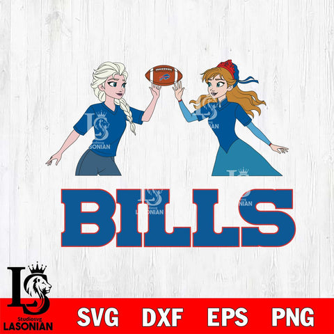 Buffalo Bills Elsa & Anna Football Cricut,Christmas SVG DXF EPS PNG FILE, Digital Download,Instant Download, Silhouette