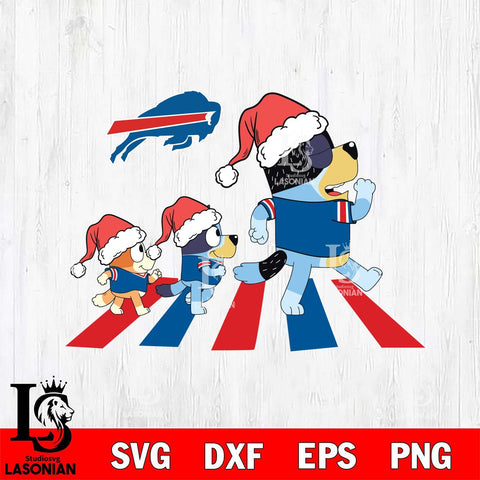 Buffalo Bills Family Bluey Walking Christmas Svg Eps Dxf Png File, Digital Download, Instant Download