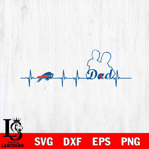 Buffalo Bills Father Heart Beat Svg Eps Dxf Png File, Digital Download, Instant Download