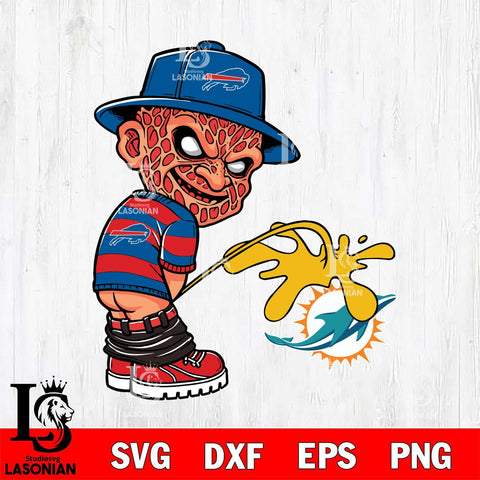 Buffalo Bills Freddy Krueger Piss On Miami Dolphins Svg Eps Dxf Png File, Digital Download, Instant Download