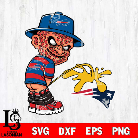 Buffalo Bills Freddy Krueger Piss On New England Patriots Svg Eps Dxf Png File, Digital Download, Instant Download