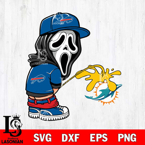 Buffalo Bills Ghostface Piss On Miami Dolphins Svg Eps Dxf Png File, Digital Download, Instant Download