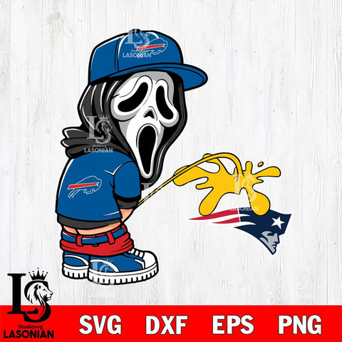 Buffalo Bills Ghostface Piss On New England Patriots Svg Eps Dxf Png File, Digital Download, Instant Download