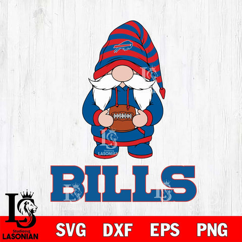 Buffalo Bills Gnome Football File Cut, NFL SVG, Digital Download , CHRISTMAS Criucut , Silhouette