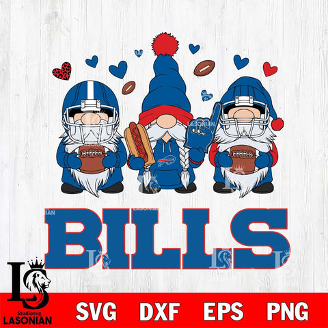 Buffalo Bills Gnome Rugby File Cut, NFL SVG, Digital Download , CHRISTMAS Criucut , Silhouette