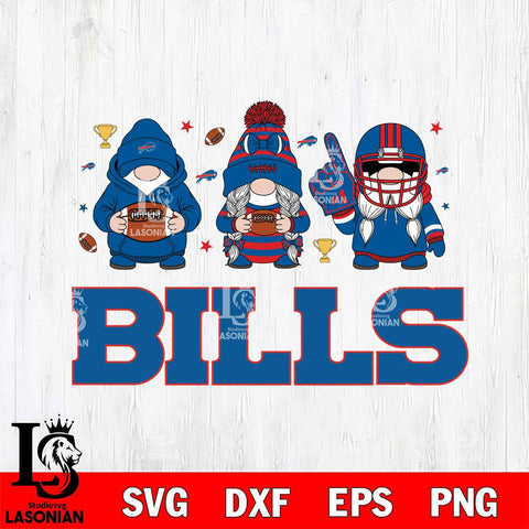 Buffalo Bills Gnome #1 Football File Cut, NFL SVG, Digital Download , CHRISTMAS Criucut , Silhouette