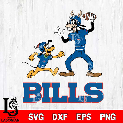 Buffalo Bills Goofy & Pluto Football Cricut,Christmas SVG DXF EPS PNG FILE, Digital Download,Instant Download, Silhouette