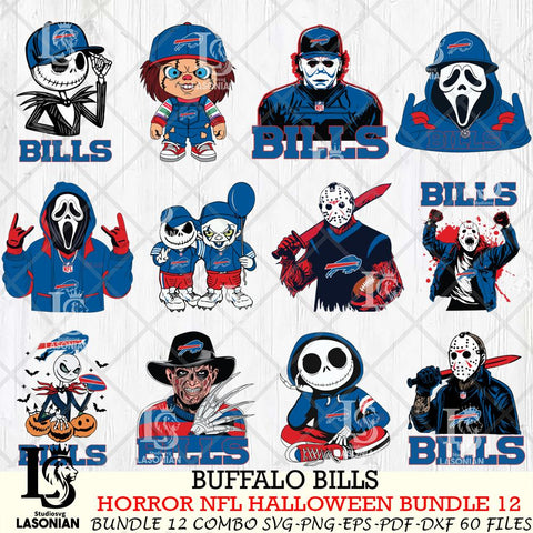 Buffalo Bills Halloween Bundle 12 SVG Svg Eps Dxf Png File, Bundle NFL svg, Digital Download, Instant Download