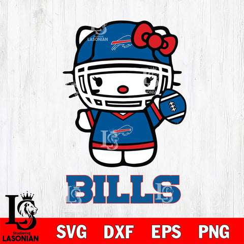 Buffalo Bills Hello Kitty Nfl 1 Svg Eps Dxf Png File, Digital Download, Instant Download