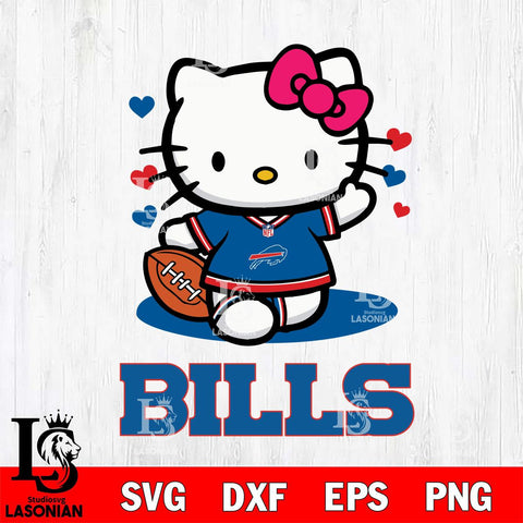 Buffalo Bills Hello Kitty Nfl 3 Svg Eps Dxf Png File, Digital Download, Instant Download
