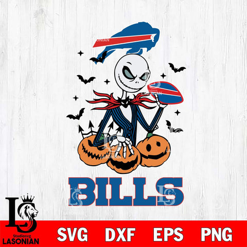 Buffalo Bills Jack Skellington 2 halloween Svg Eps Dxf Png File, Digital Download, Instant Download