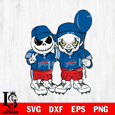 Buffalo Bills Jack Skellington And Pennywise Football Svg Eps Dxf Png File, Digital Download, Instant Download