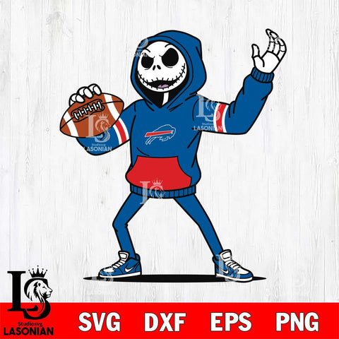 Buffalo Bills Jack Skellington Football Christmas File Cut, NFL SVG DXF EPS PNG FILE, Digital Download , Criucut , Silhouette