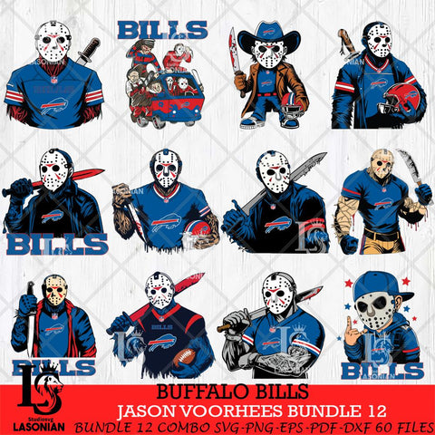 Buffalo Bills Jason Voorhees Horror Bundle 12 SVG Svg Eps Dxf Png File,Bundle NFL svg, Digital Download, Instant Download