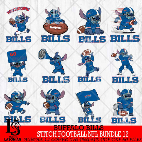 Buffalo Bills Lilo and stitch Football NFL Bundle 12 SVG DXF EPS PNG FILE, NFL File Cut, Digital Download,Instant Download, Silhouette, Cricut