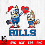 Buffalo Bills Love Bluey Christmas Svg Eps Dxf Png File, Digital Download