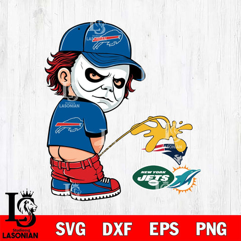 Buffalo Bills Michael Myers Piss On Dolphins, Patriots, Jets Svg Eps Dxf Png File, Digital Download, Instant Download