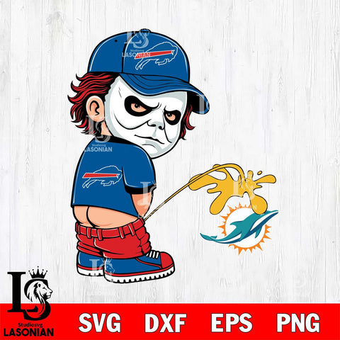 Buffalo Bills Michael Myers Piss On Miami Dolphins Svg Eps Dxf Png File, Digital Download, Instant Download
