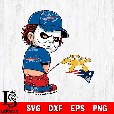 Buffalo Bills Michael Myers Piss On New England Patriots Svg Eps Dxf Png File, Digital Download, Instant Download