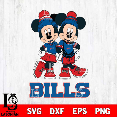 Buffalo Bills Mickey And Minnie Mouse Football Svg Eps Dxf Png File, Bundle NFl svg , File Cut , Digital Download , Instant Download, Laser Cut Svg Files