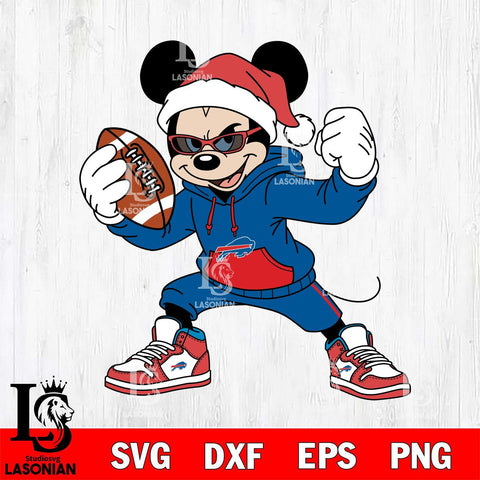 Buffalo Bills Mickey Cool Football Christmas File Cut, NFL SVG DXF EPS PNG FILE, Digital Download , Criucut , Silhouette
