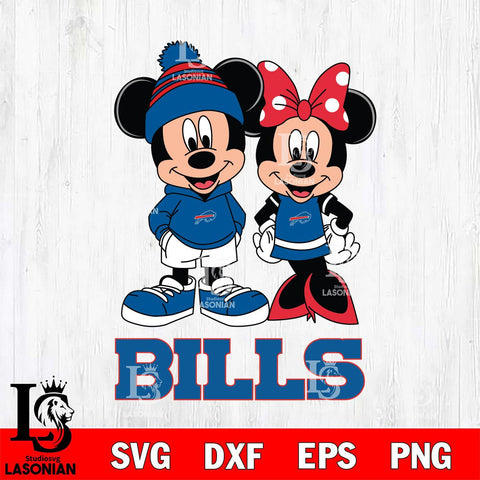Buffalo Bills Mickey Minnie Mouse Cute Football Svg Eps Dxf Png File, Bundle NFl svg , File Cut , Digital Download , Instant Download, Laser Cut Svg Files