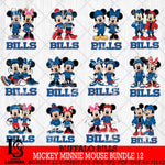 Buffalo Bills Mickey Minnie Mouse NFL Bundle 12 Svg Eps Dxf Png File, Bundle NFl svg , File Cut , Digital Download , Instant Download, Laser Cut Svg Files