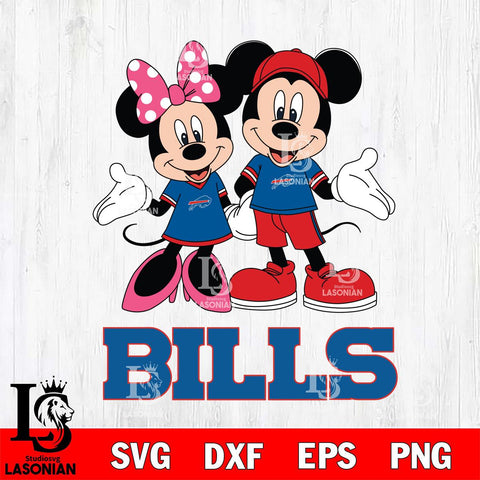 Buffalo Bills Mickey Minnie Mouse Sport Svg Eps Dxf Png File, Bundle NFl svg , File Cut , Digital Download , Instant Download, Laser Cut Svg Files