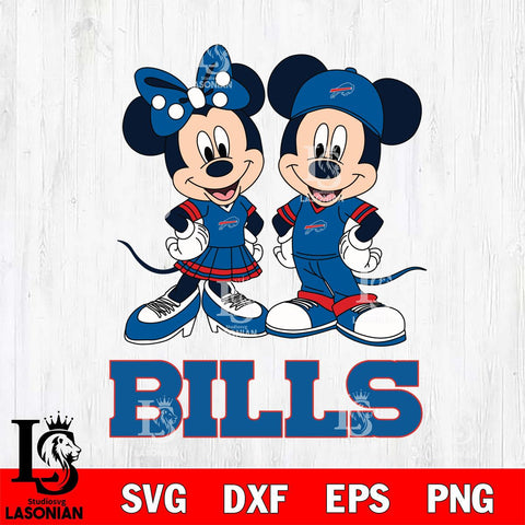 Buffalo Bills Mickey Minnie Mouse rugby ball Svg Eps Dxf Png File, Bundle NFl svg , File Cut , Digital Download , Instant Download, Laser Cut Svg Files