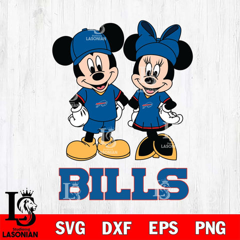 Buffalo Bills Mickey Minnie Rugby Svg Eps Dxf Png File, Bundle NFl svg , File Cut , Digital Download , Instant Download, Laser Cut Svg Files