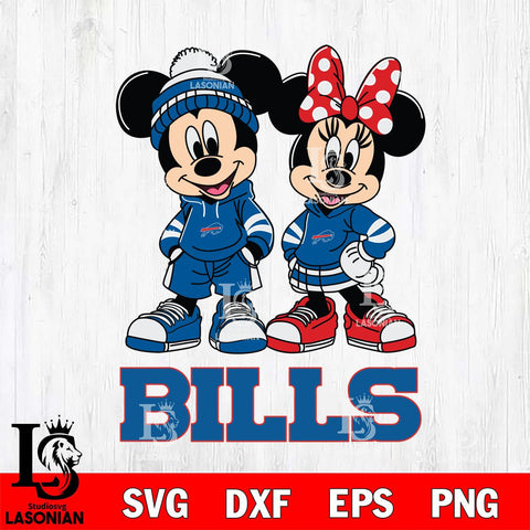Buffalo Bills Mickey Minnie Rugby Hoodie Svg Eps Dxf Png File, Bundle NFl svg , File Cut , Digital Download , Instant Download, Laser Cut Svg Files