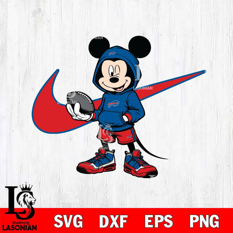 Buffalo Bills Mickey Wearing Hoodie Sport Svg Eps Dxf Png File, Digital Download, Instant Download