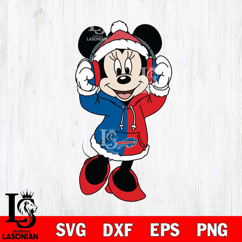 Buffalo Bills Minnie Mouse Disney Football Christmas File Cut, NFL SVG DXF EPS PNG FILE, Digital Download , Criucut , Silhouette