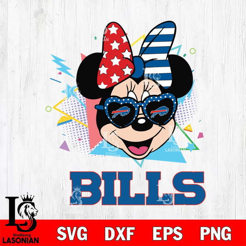 Buffalo Bills Minnie Mouse Love Sport SVG DXF EPS PNG FILE, Disney Father day File Cut,Digital Download,Instant Download,Disney Svg Files