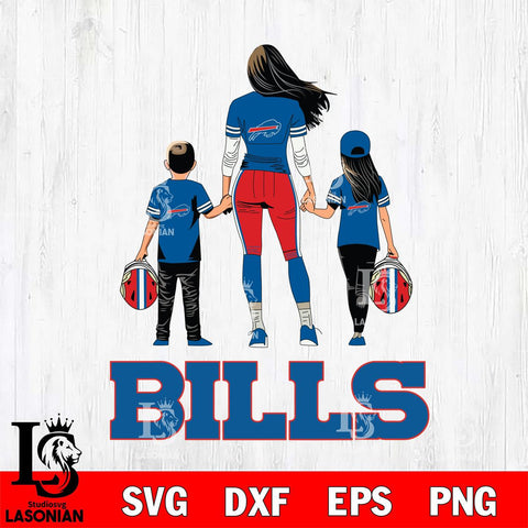 Buffalo Bills Mother and son Rugby SVG DXF EPS PNG FILE,NFL SVG, Father day Digital Download,Instant Download, Silhouette